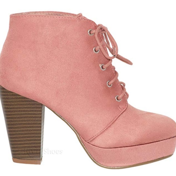 GARLAND Peachy Pink Heeled Ankle Booties - Picture 3 of 7